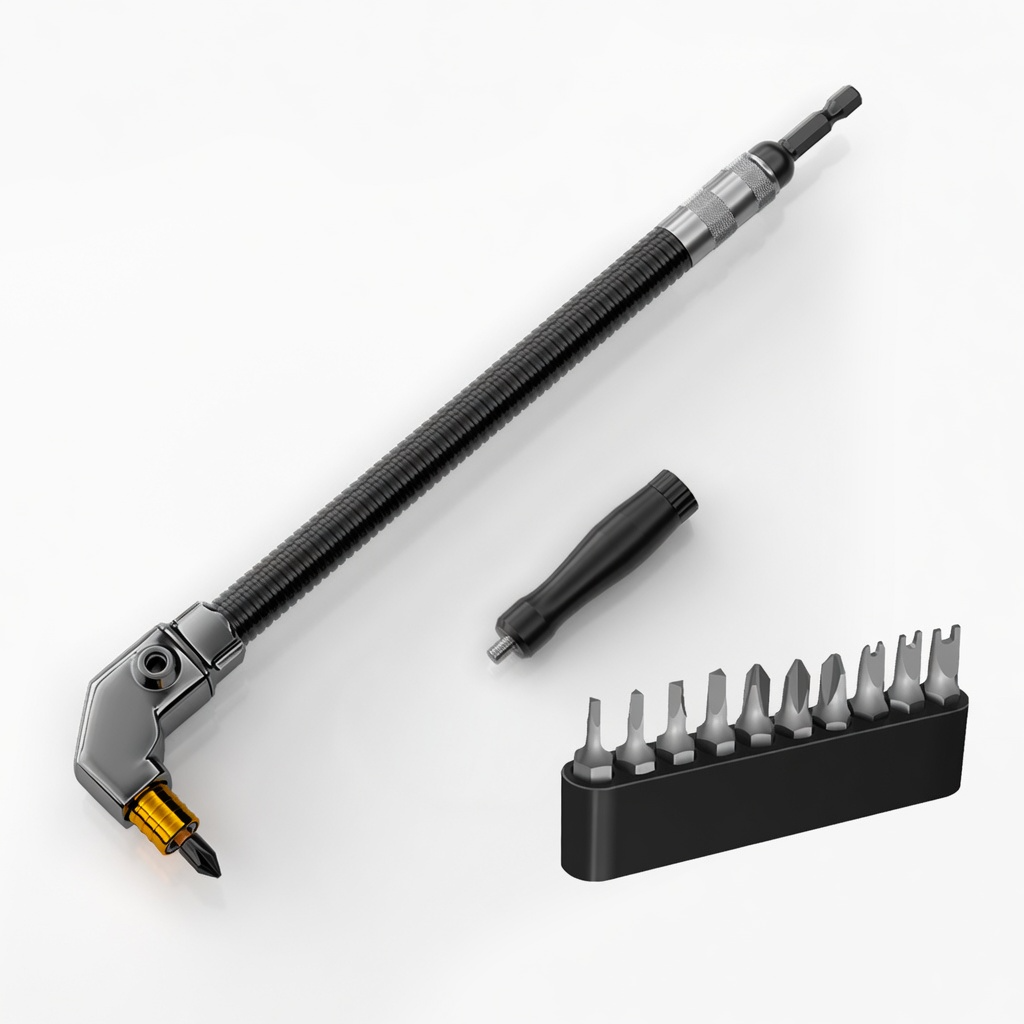 90‑Degree Right Angle Drill Adapter, Heavy‑Duty Drill Extension for Confined‑Space Woodworking