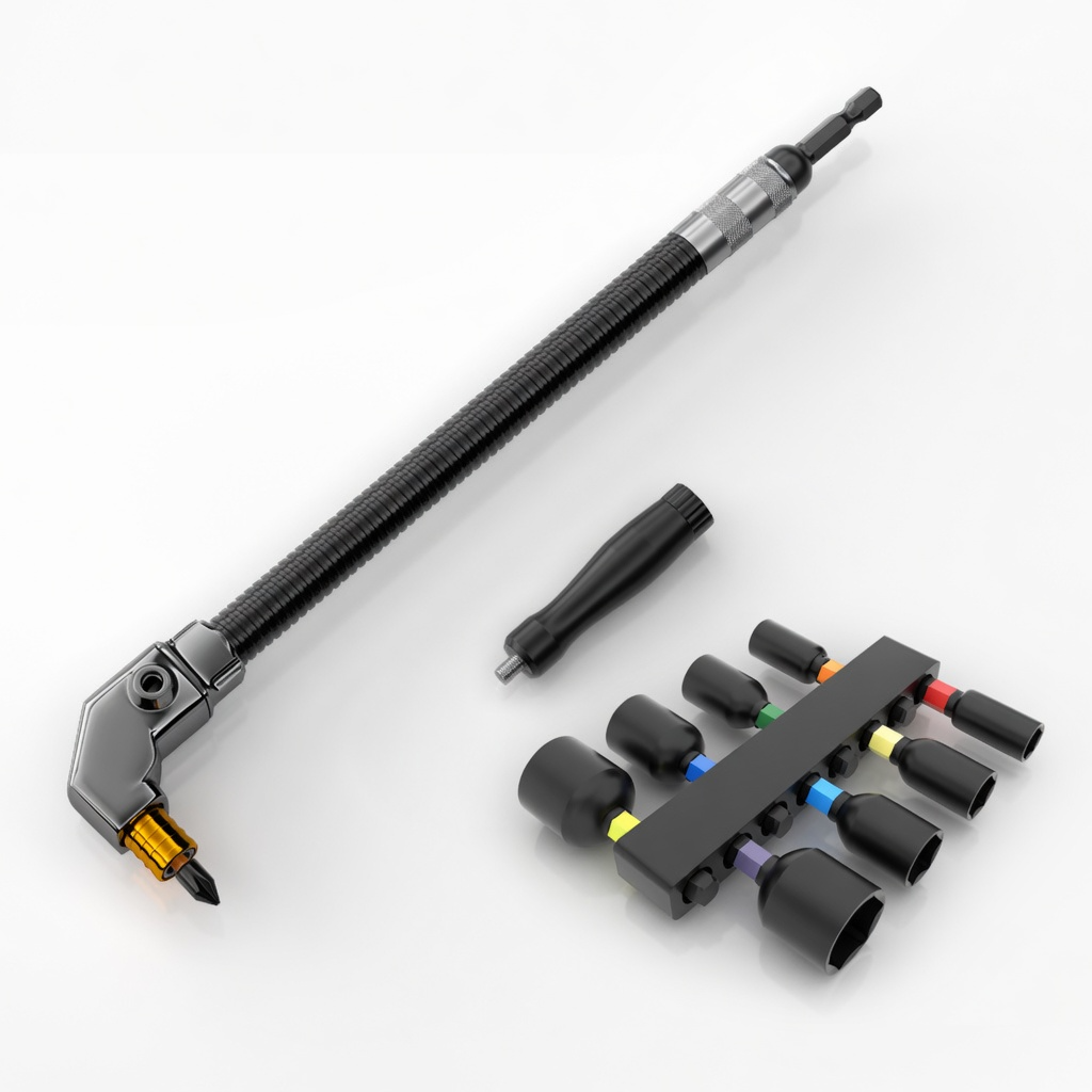 90‑Degree Right Angle Drill Adapter, Heavy‑Duty Drill Extension for Confined‑Space Woodworking