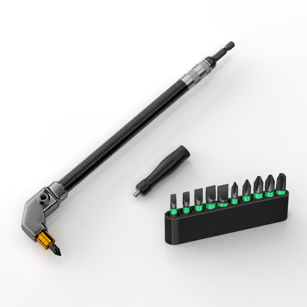 90‑Degree Right Angle Drill Adapter, Heavy‑Duty Drill Extension for Confined‑Space Woodworking