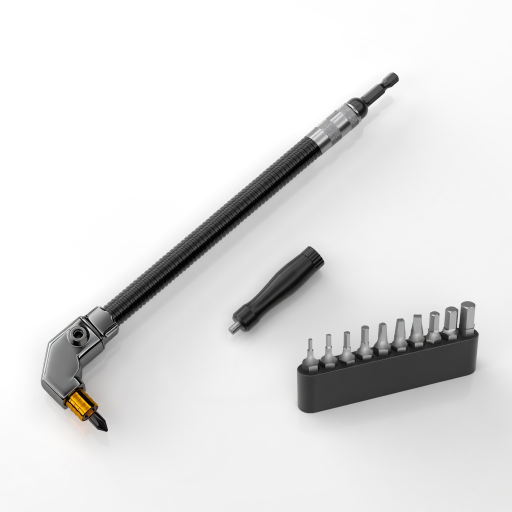 90‑Degree Right Angle Drill Adapter, Heavy‑Duty Drill Extension for Confined‑Space Woodworking