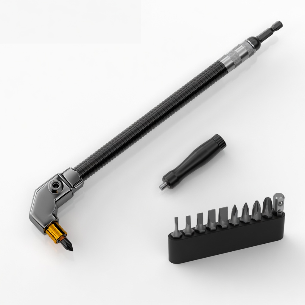 90‑Degree Right Angle Drill Adapter, Heavy‑Duty Drill Extension for Confined‑Space Woodworking