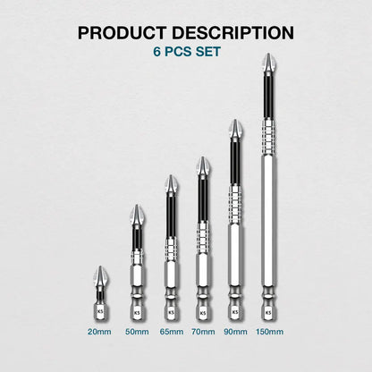 🔧 K5 Anti‑Slip Magnetic Screwdriver Bits, Impact‑Resistant Power Tool Accessories for Home DIY