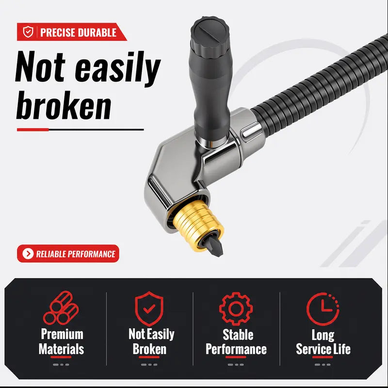 90‑Degree Right Angle Drill Adapter, Heavy‑Duty Drill Extension for Confined‑Space Woodworking