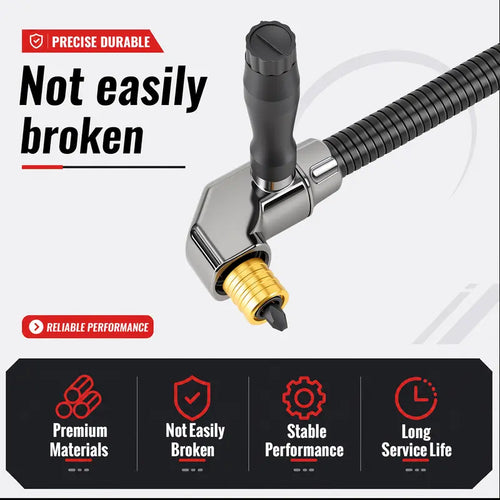 90‑Degree Right Angle Drill Adapter, Heavy‑Duty Drill Extension for Confined‑Space Woodworking