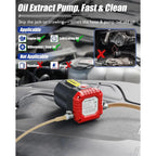 ⚡ 12V 80W Oil Extractor Pump, Oil Transfer Suction Pump with Tubes Kit, Fluid Change Pump for Truck, RV, Boat & Marine, Red