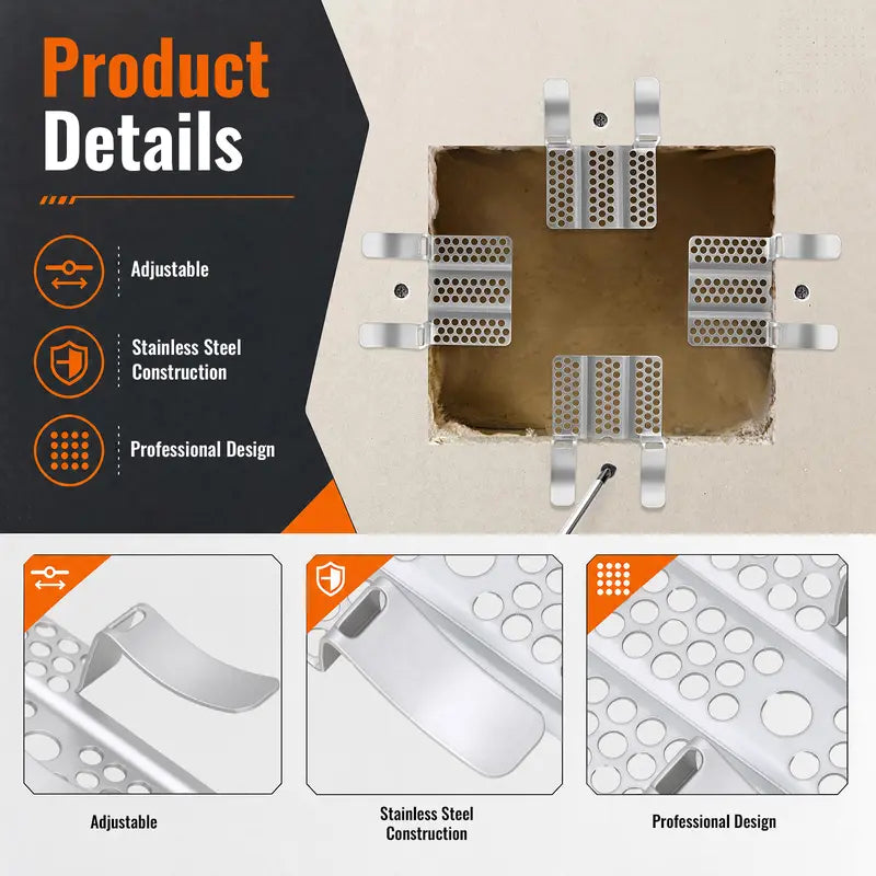 🔩 1/2 Inch Drywall Repair Clips Kit, Metal‑Backed Wall Hole Repair Tools with Screws for Home Renovation
