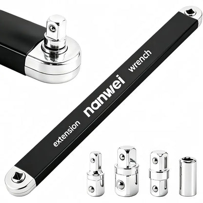 🔧 Impact‑Ready Offset Wrench Extender, Multi‑Size Square Drive Adapters for Tight‑Space Repairs