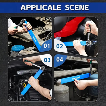 🔧 Impact‑Ready Offset Wrench Extender, Multi‑Size Square Drive Adapters for Tight‑Space Repairs