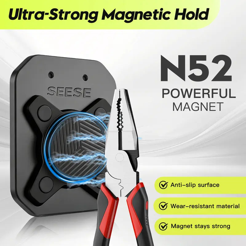 🔧 Heavy‑Duty Magnetic Tool Holder Belt Clip, Holds Screws, Nails, Wrenches & Workshop Hardware