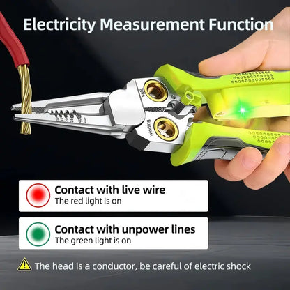 ⚡ 8‑in‑1 Voltage Tester Needle Nose Pliers for Electrical Wire Work