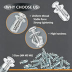 🔩 91Pcs Heavy-Duty Petal Jack Nut Assortment Kit, M4 M5 M6 Hollow Wall Anchors with Installation Plier