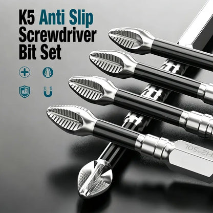 🔧 K5 Anti‑Slip Magnetic Screwdriver Bits, Impact‑Resistant Power Tool Accessories for Home DIY
