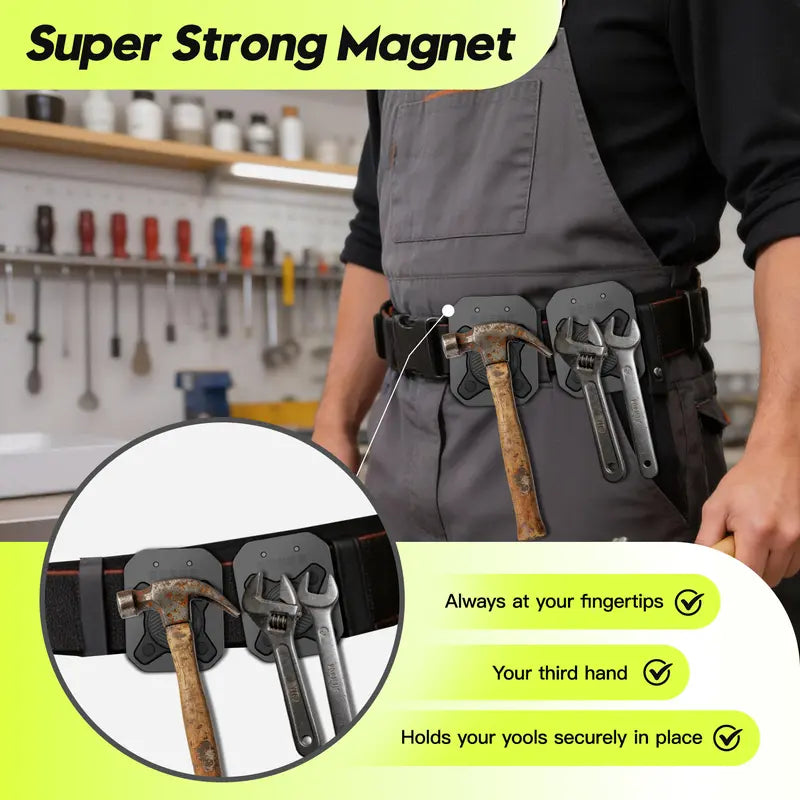 🔧 Heavy‑Duty Magnetic Tool Holder Belt Clip, Holds Screws, Nails, Wrenches & Workshop Hardware