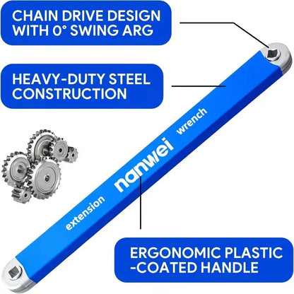 🔧 Impact‑Ready Offset Wrench Extender, Multi‑Size Square Drive Adapters for Tight‑Space Repairs