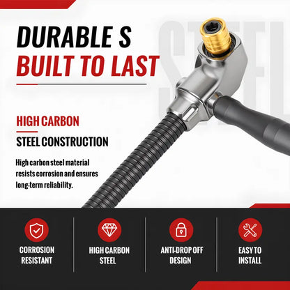 90‑Degree Right Angle Drill Adapter, Heavy‑Duty Drill Extension for Confined‑Space Woodworking