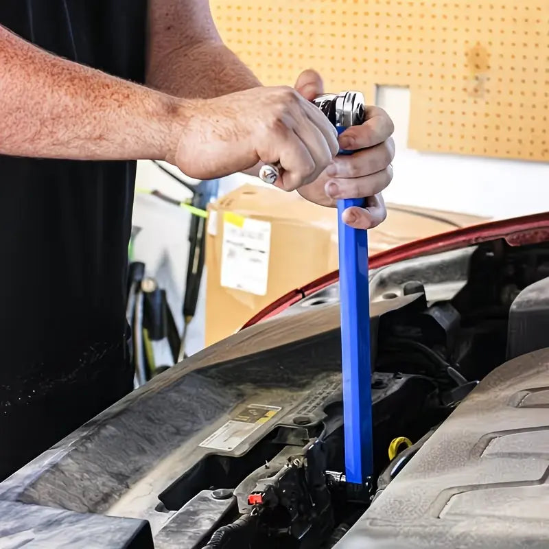 🔧 Impact‑Ready Offset Wrench Extender, Multi‑Size Square Drive Adapters for Tight‑Space Repairs
