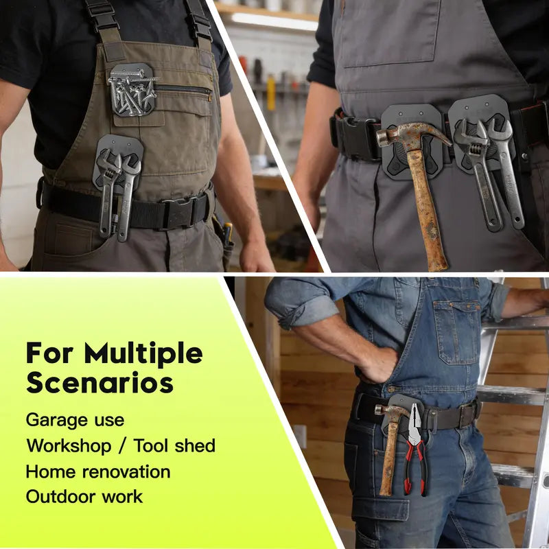 🔧 Heavy‑Duty Magnetic Tool Holder Belt Clip, Holds Screws, Nails, Wrenches & Workshop Hardware