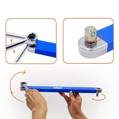🔧 Impact‑Ready Offset Wrench Extender, Multi‑Size Square Drive Adapters for Tight‑Space Repairs