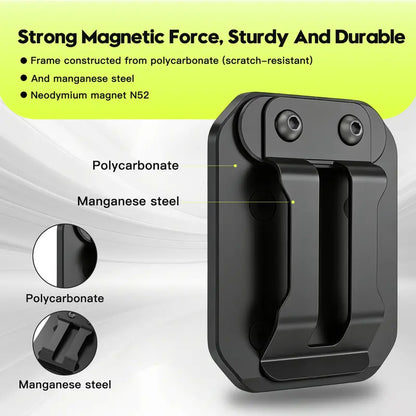 🔧 Heavy‑Duty Magnetic Tool Holder Belt Clip, Holds Screws, Nails, Wrenches & Workshop Hardware